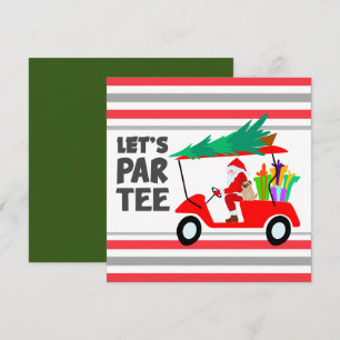  Golf cart with Santa Claus Let Par Tee Golfer  