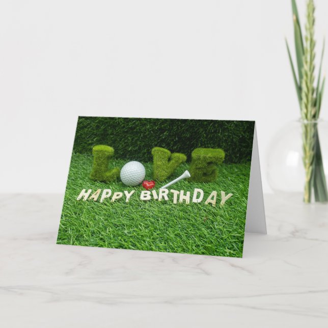 Golf Carte d'anniversaire avec balle de golf et te (Devant)