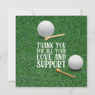 Golf carte de remerciements amour et soutien pour 