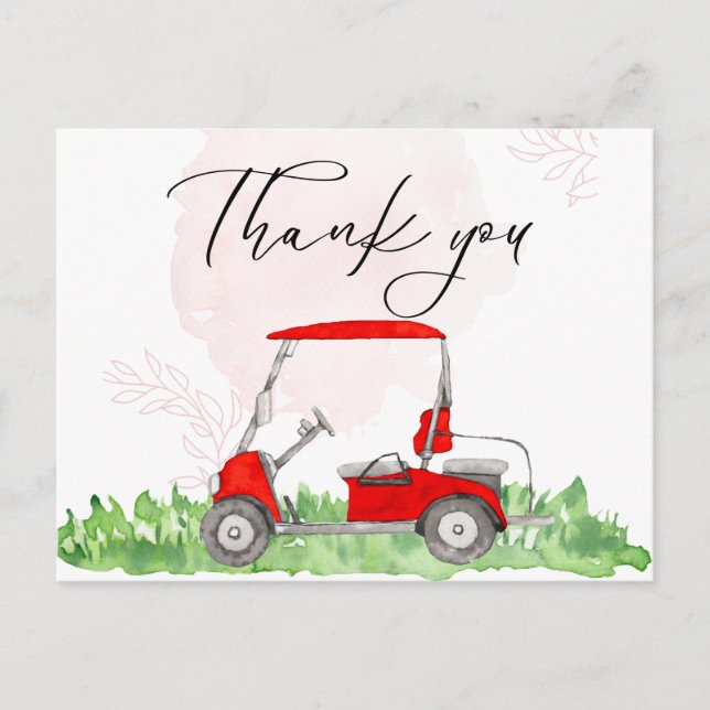 Golf Carte de remerciements avec voiturette de gol (Devant)