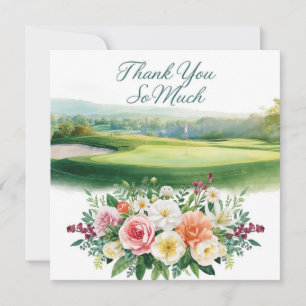 Golf carte de remerciements terrain d'aquarelle