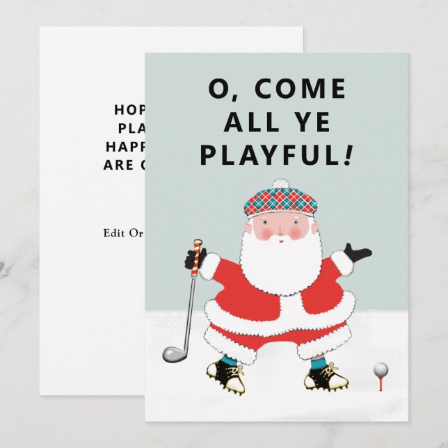 Golf Cartes de fin de année de Noël (Devant / Derrière)