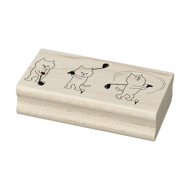 golf cat art stamp (Stamp)