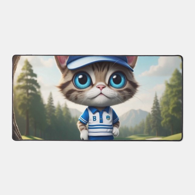 Golf Cat Desk Mat (Front)