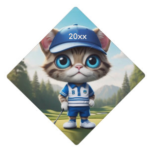 Golf Cat Graduation Cap Topper