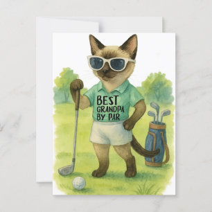 Golf Cat is golfing Best Grand Pa by Par Postcard
