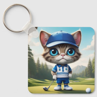 Golf Cat Keychain