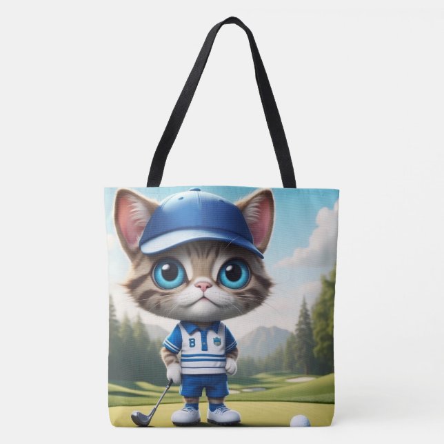 Golf Cat Tote Bag (Front)