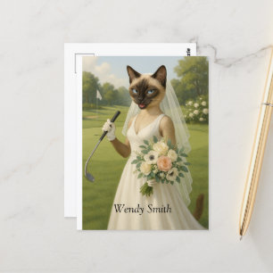 Golf Cat Woman golfer for Bachelorette Party  Postcard
