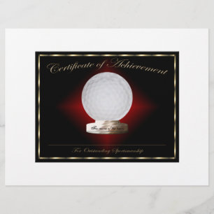 Golf Certificate of Achievement Flyer