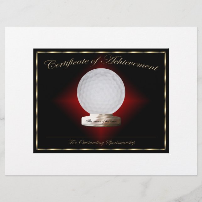 Golf Certificate of Achievement Flyer (Front)