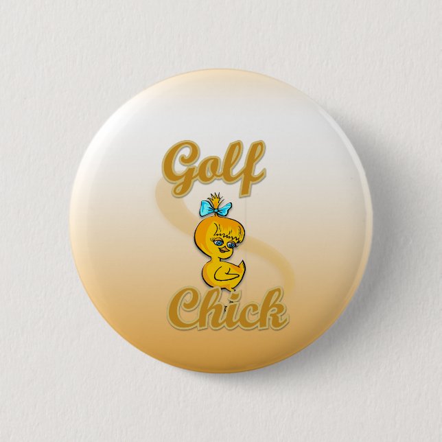 Golf  Chick 2 Inch Round Button (Front)