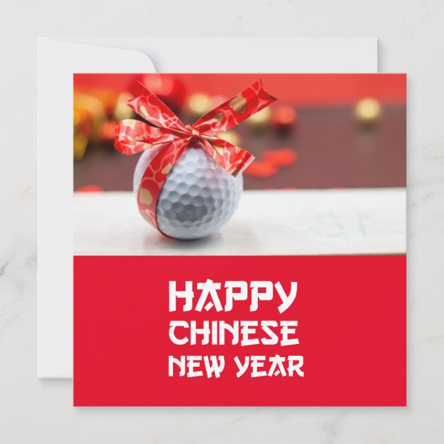 Golf Chines New Year with ball and red lucky (Front)