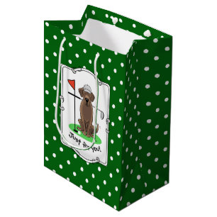 Golf Chocolate Labrador Retriever Dog - Cute Medium Gift Bag