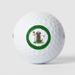 Golf Chocolate Labrador Retriever Dog - Funny Balls