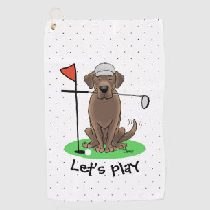 Golf Chocolate Labrador Retriever Dog - Funny Towel