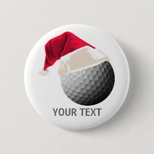 golf christmas 2 inch round button