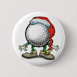 Golf Christmas 2 Inch Round Button