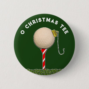 Golf Christmas 2 Inch Round Button