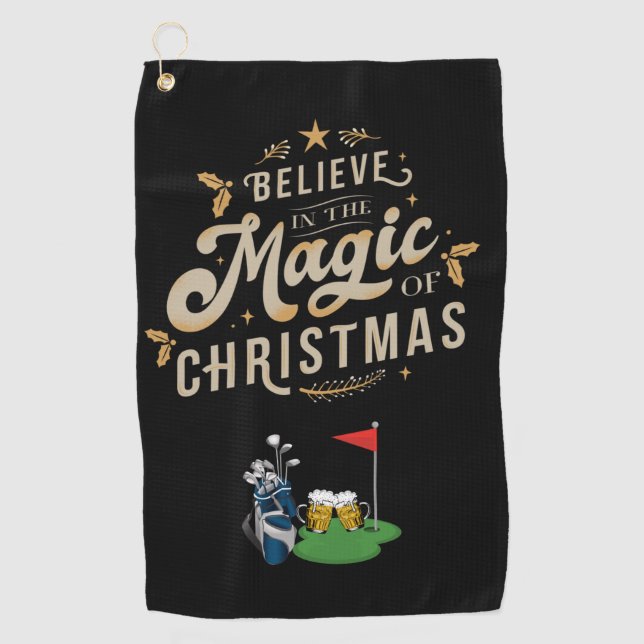 Golf Christmas Believe in Magic Christmas gift  Golf Towel (Front)