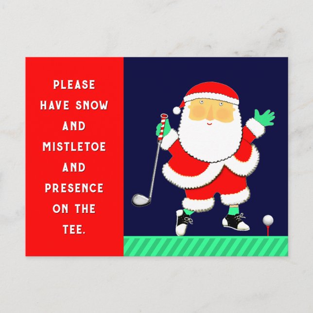 Golf Christmas Card Postcard (Front)