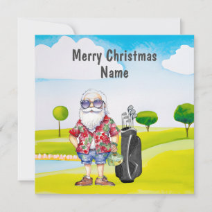 Golf Christmas card with Santa Claus from Texas