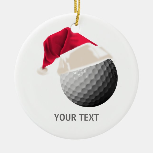 golf christmas ceramic ornament (Front)