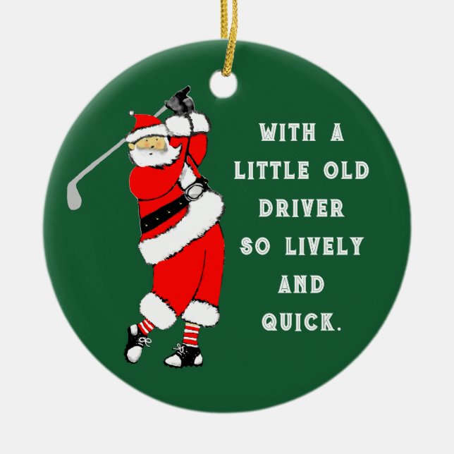 Golf Christmas Collectable Ceramic Ornament (Front)