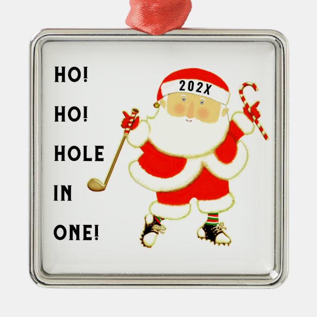 Golf Christmas Collectable Metal Ornament (Front)