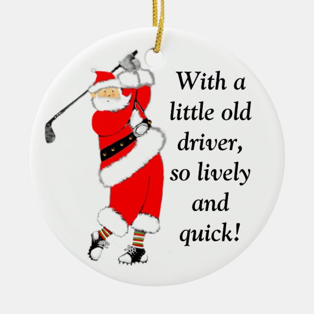 Golf Christmas Collectible Ceramic Ornament (Front)