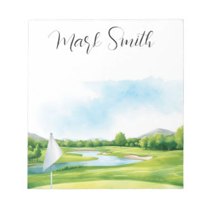 Golf  Christmas course with Name gifts for golfer Notepad