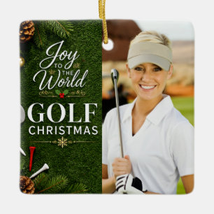 Golf Christmas Create your own photo golfer Ceramic Ornament