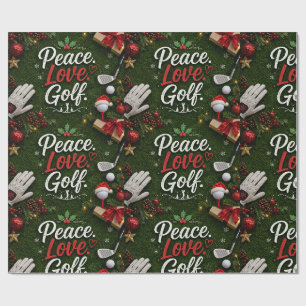Golf Christmas Funny Saying on green grass Wrapping Paper