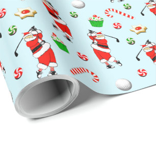 Golf Christmas Gift Wrapping Paper