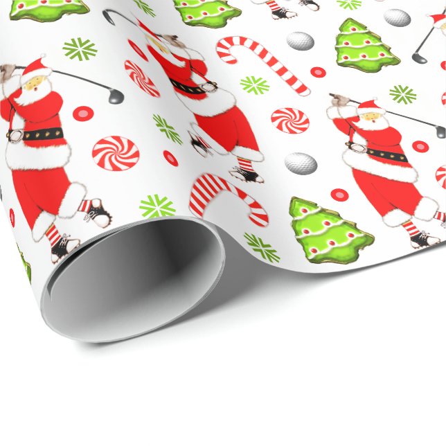 Golf Christmas Gift Wrapping Paper (Roll Corner)