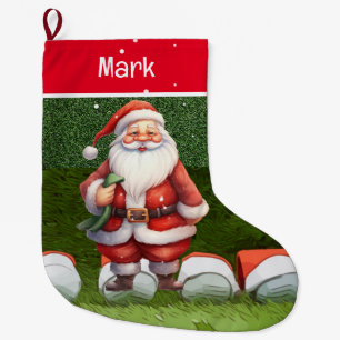 Golf Christmas Gifts with Santa Claus Large Christmas Stocking