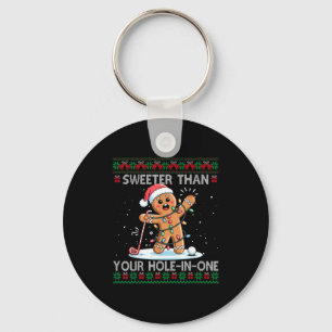 Golf Christmas Gingerbread Sweeter Than Your Hole- Keychain