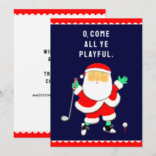 Golf Christmas Greeting Holiday Card