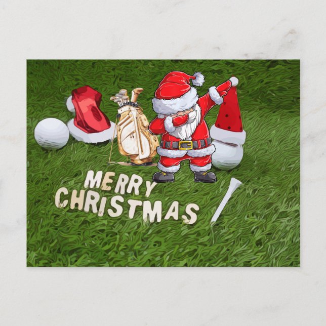 Golf Christmas Holiday and golf ball  Santa Claus  (Front)