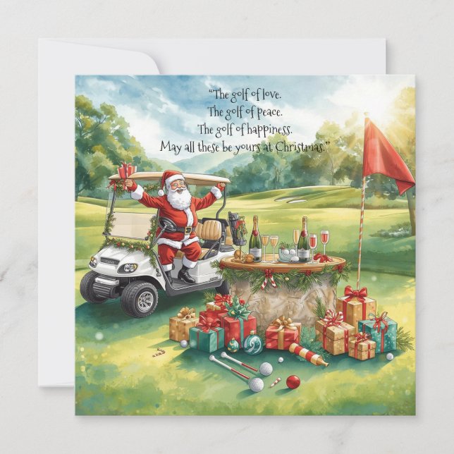 Golf Christmas  Holiday Card (Front)