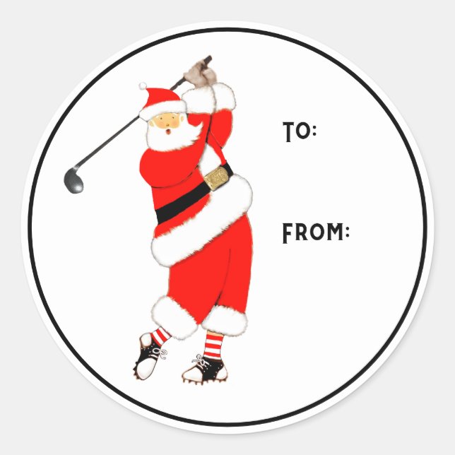 Golf Christmas Holiday Gift Tags (Front)