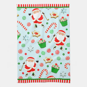 Golf Christmas Holiday Kitchen Towel