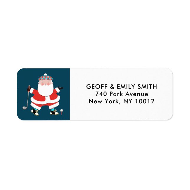 Golf Christmas Holiday Label (Front)