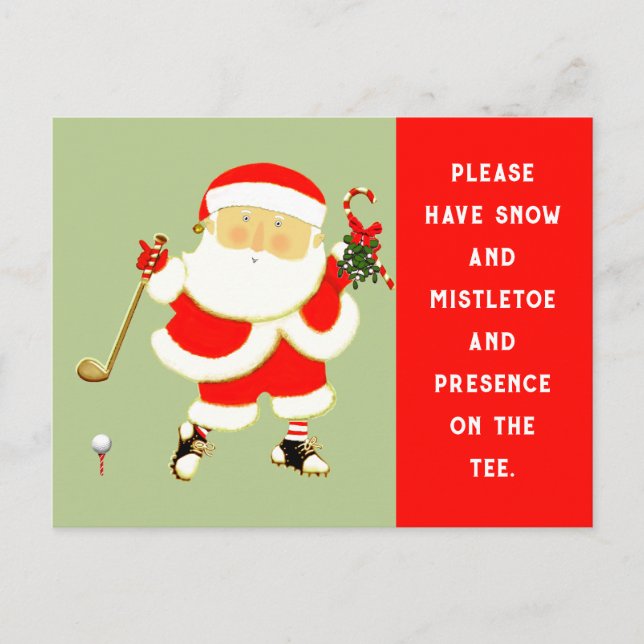 Golf Christmas Holiday Postcard (Front)