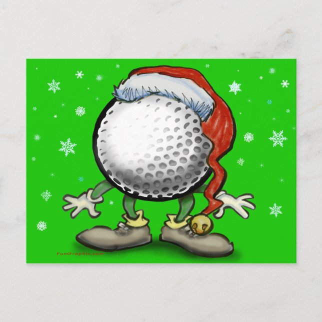 Golf Christmas Holiday Postcard (Front)
