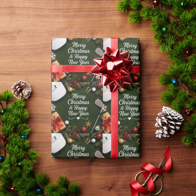 Golf Christmas Holiday Wrapping Paper (Holiday Gift)