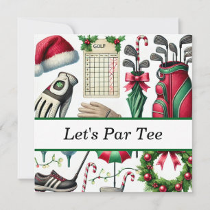 Golf Christmas in July for golfer with Santa Claus Holiday Card