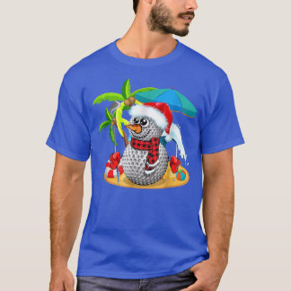 Golf Christmas in July Summer Snowman Golfer Party T-Shirt