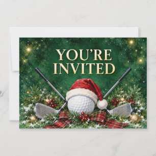 Golf Christmas Invitation Card