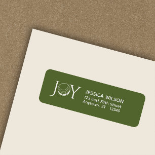 Golf Christmas Joy Return Address